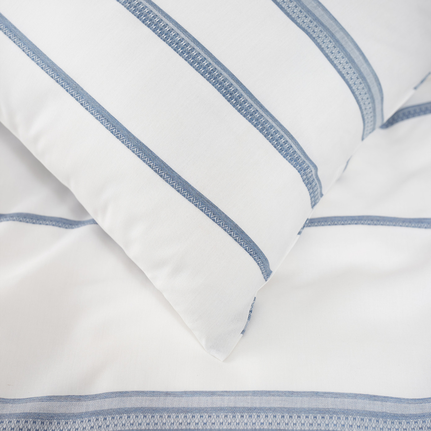 Karaca Home Vetro Blue Double Yarn Dyed Duvet Cover Set