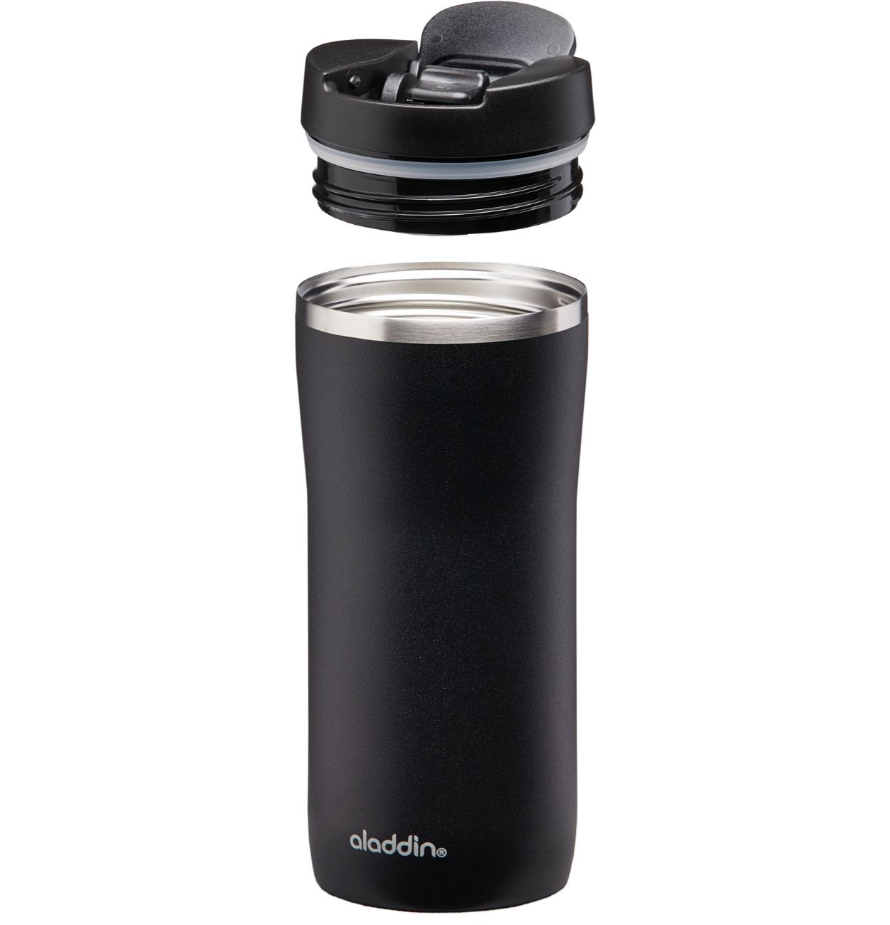 Aladdin Mocca Thermavac Leak-Lock Black Steel Hand Thermos Cup 0,35 Lt