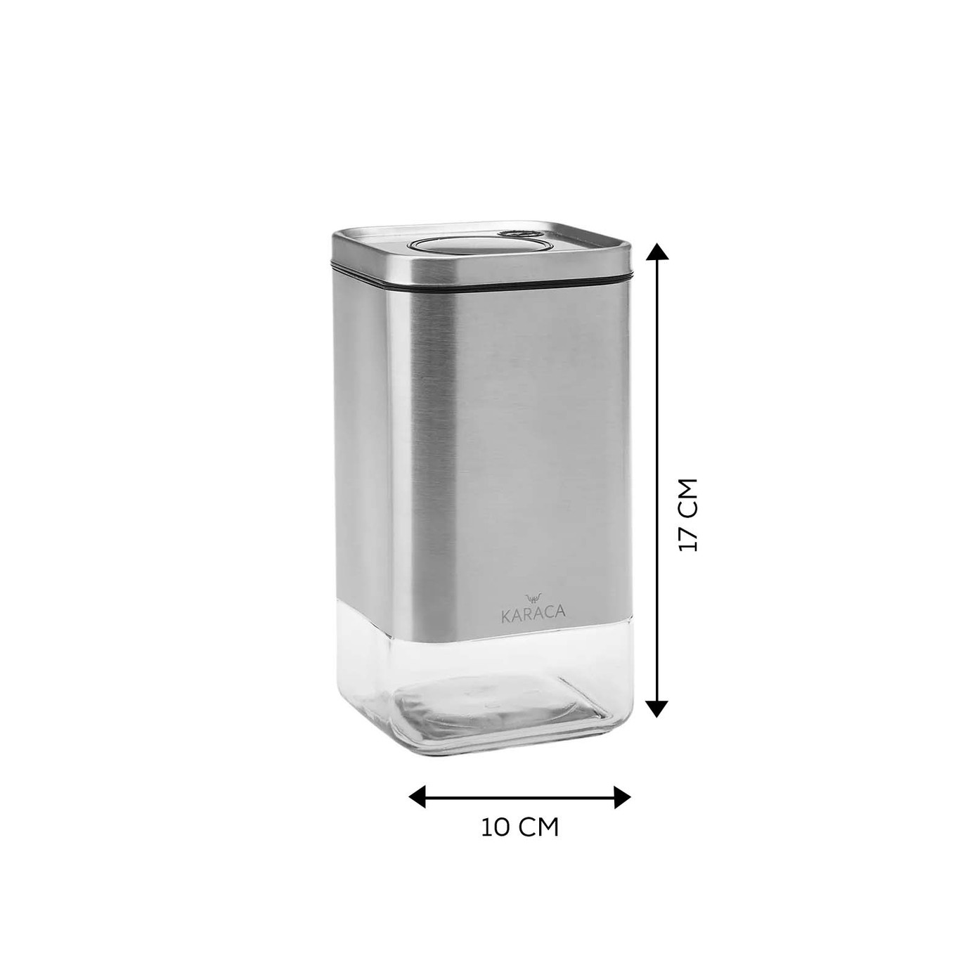 Karaca Avangart Inox Vacuum Glass Storage Container - M