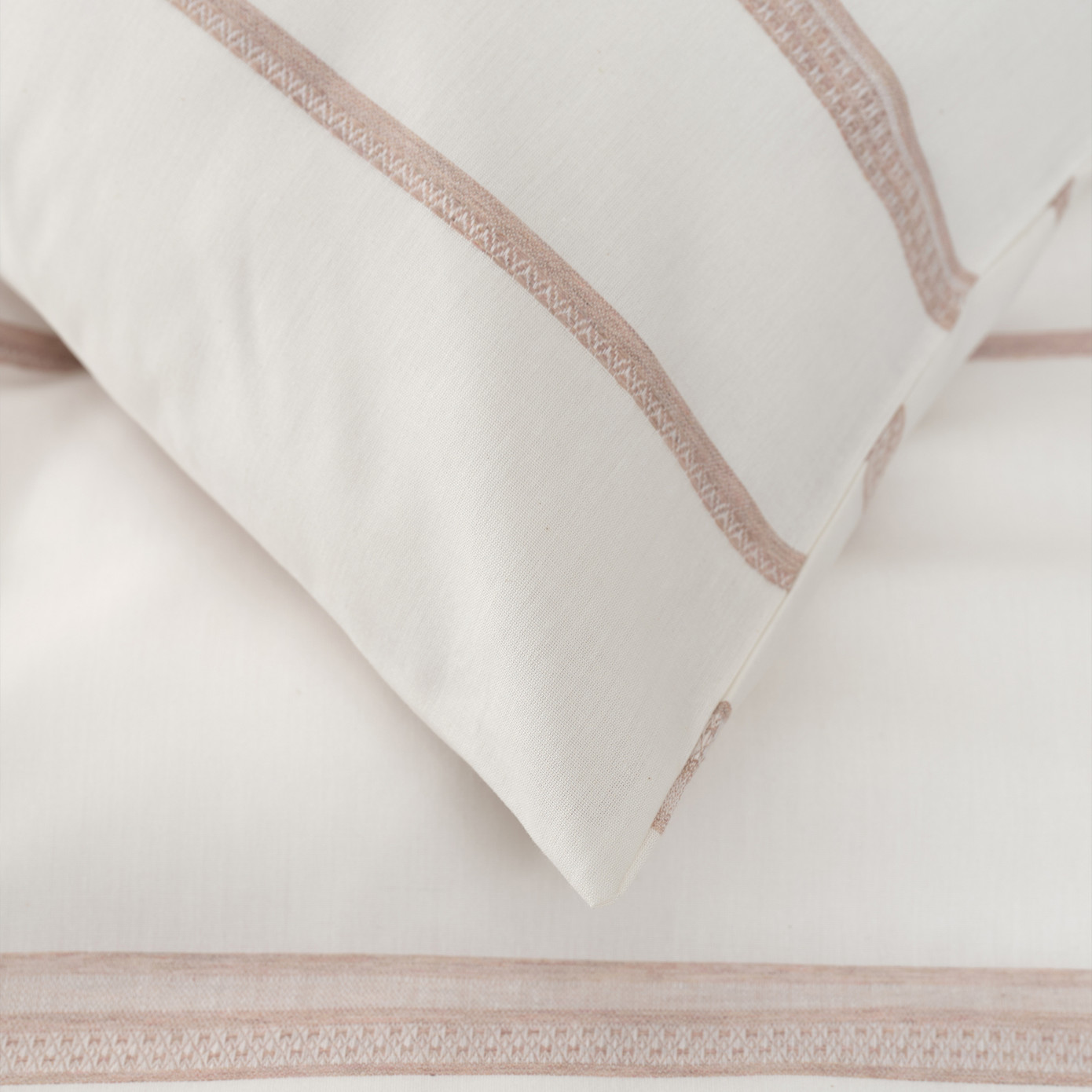 Karaca Home Vetro Beige Double Yarn Dyed Duvet Cover Set