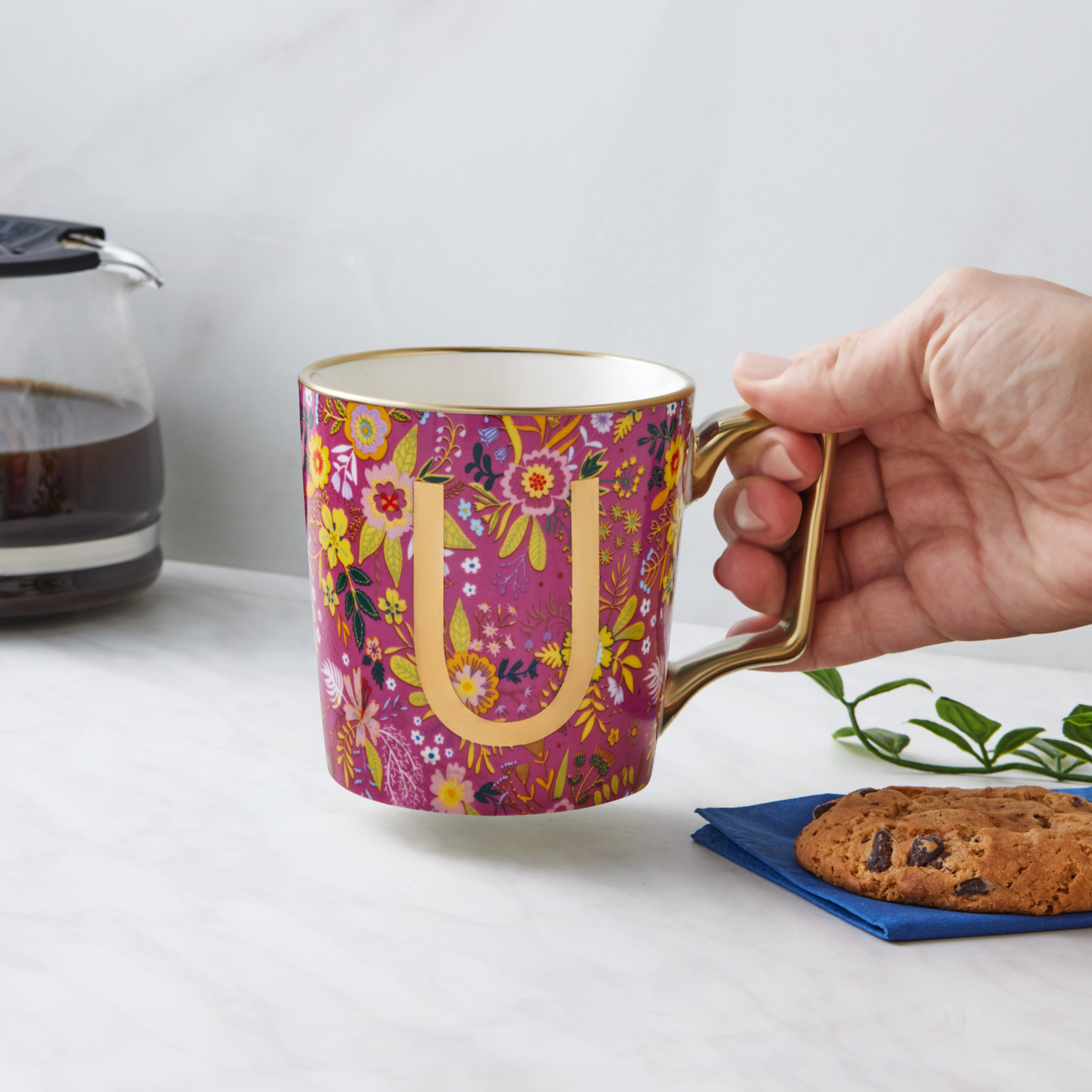 Karaca Flower U Letter Mug 350 Ml