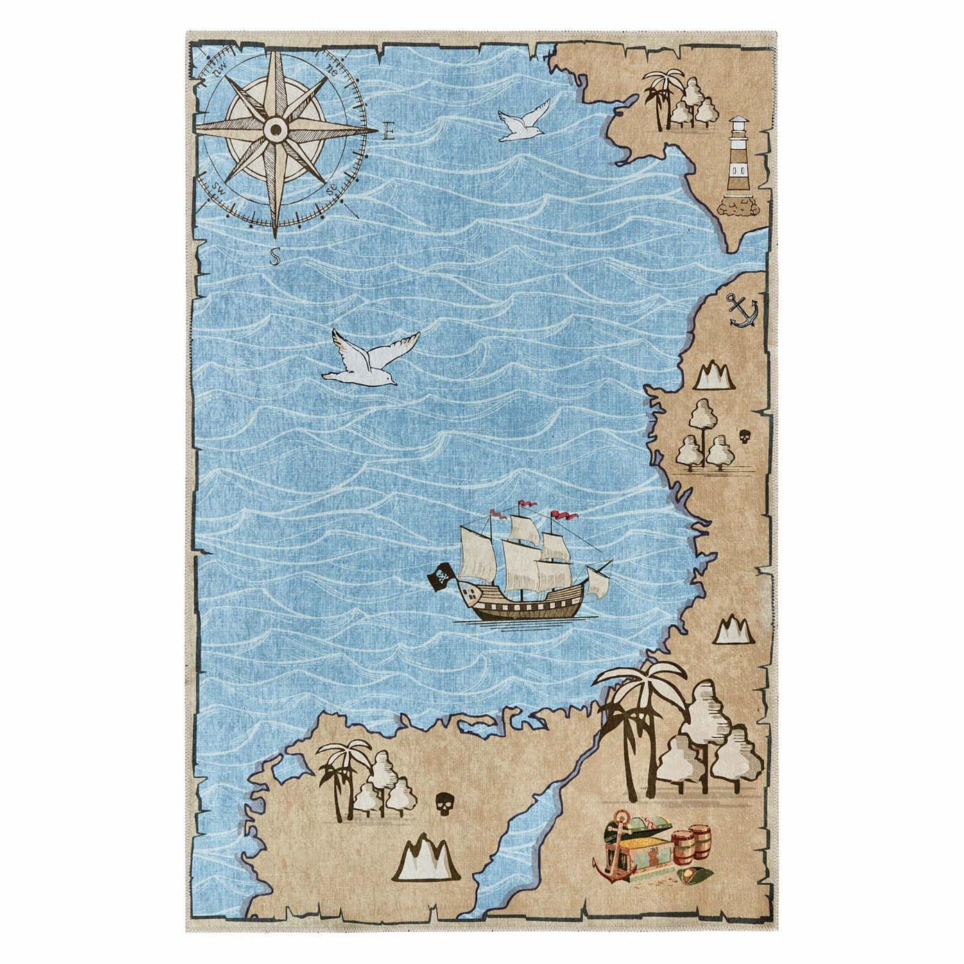 Cashmere Carpet Decorative Art Kids/Teen Sea 80x150 Cm