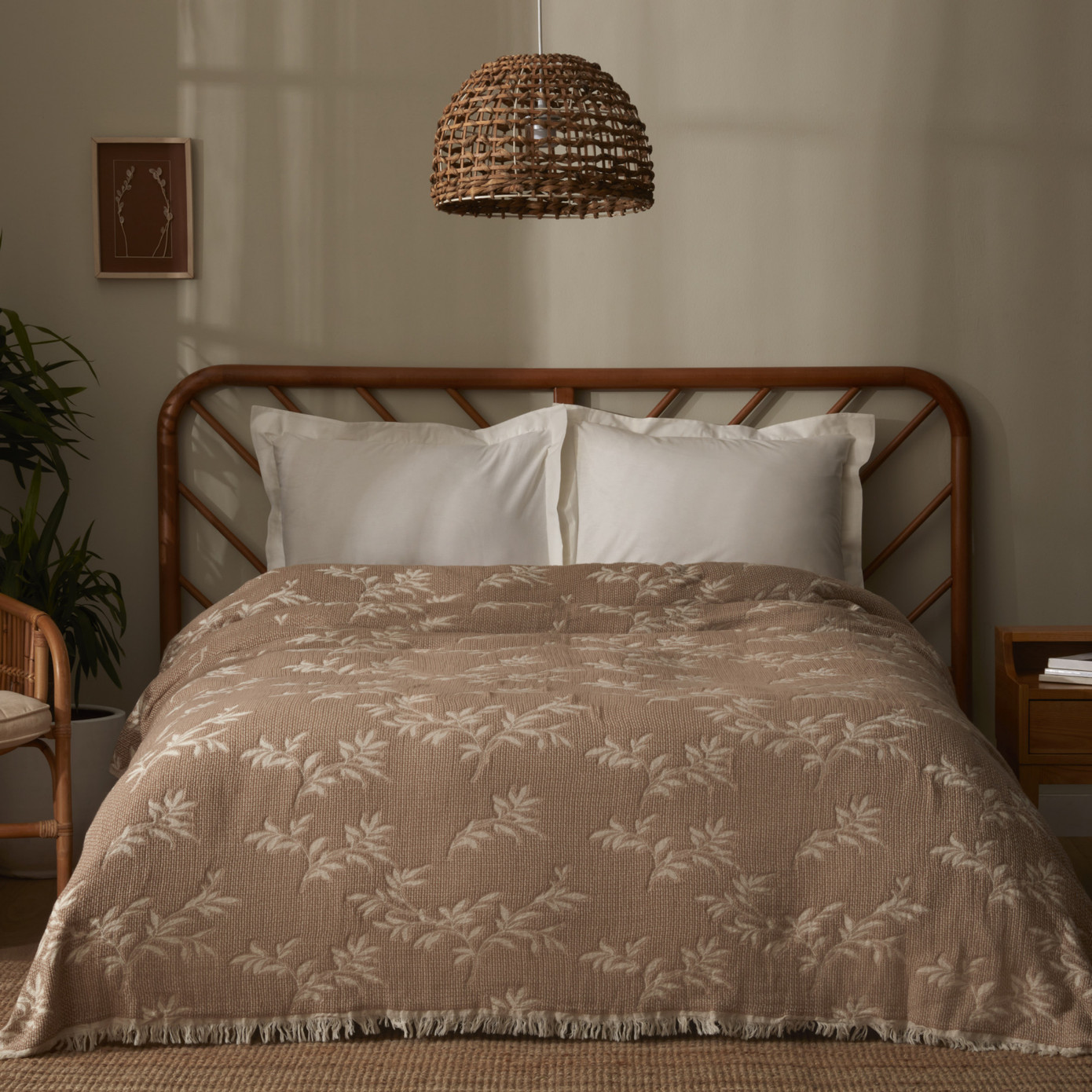 Karaca Home Almira Double Jacquard Pique 200x220 Cm Beige