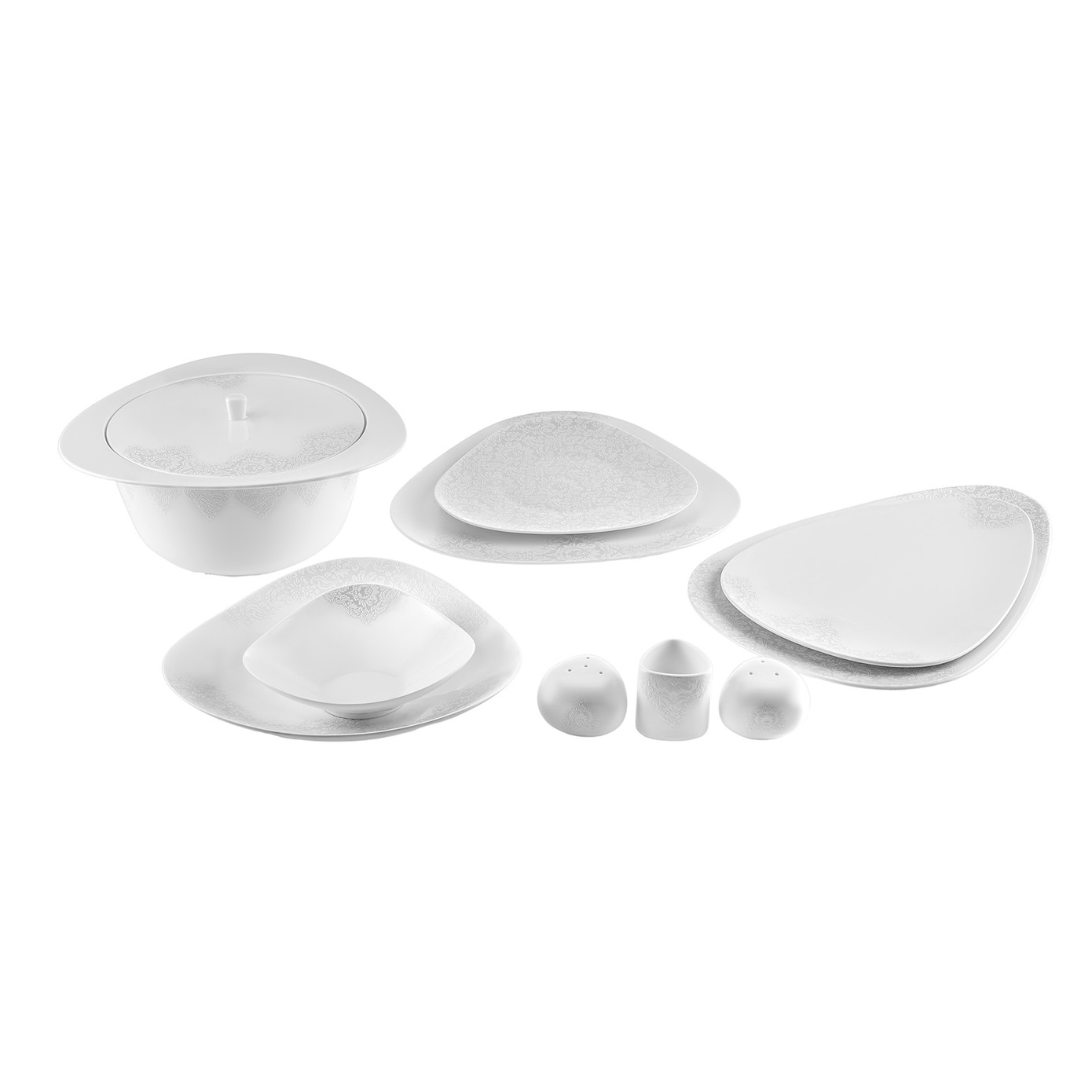 Karaca 50th Anniversary Signature Collection Extra Helen Fine Pearl 62 Pieces Dinnerware Set For 12 Persons