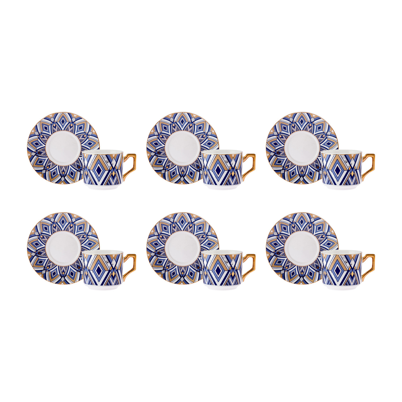 Karaca Bergama Set Of 6 Coffee Cups 100 Ml