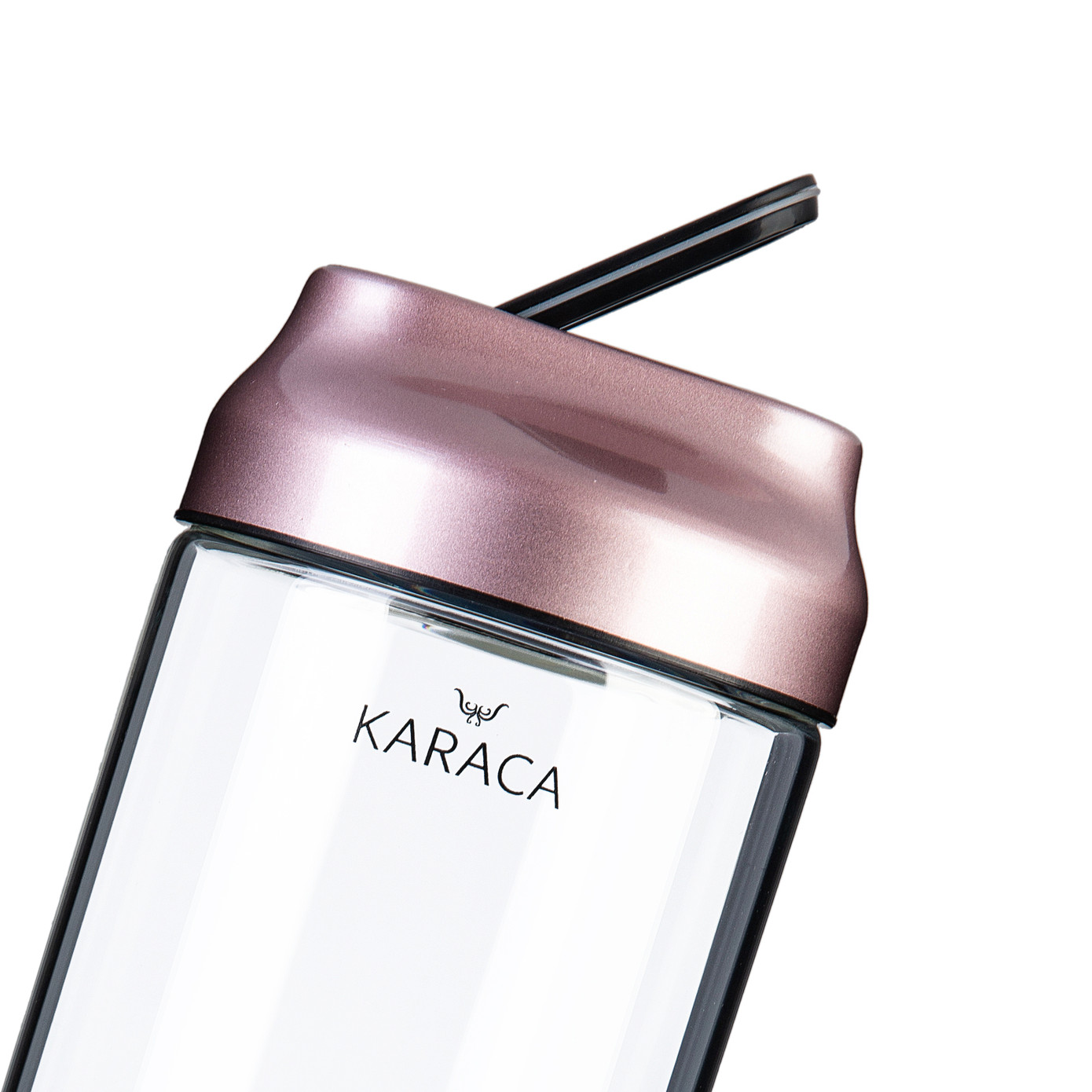 Karaca Dimple Rosegold Glass Storage Container - L