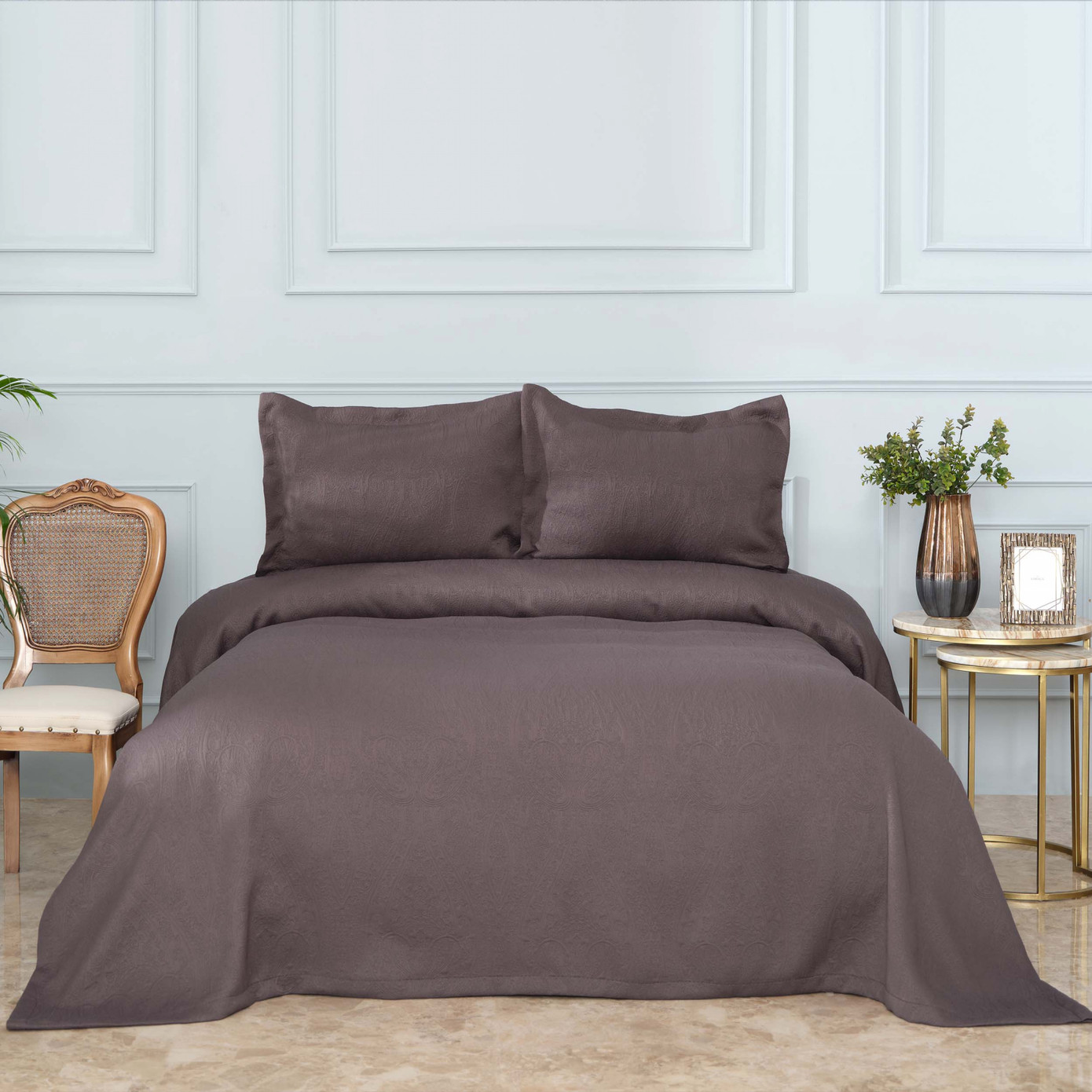 Karaca Home Lafel Anthracite Double Bedspread Set