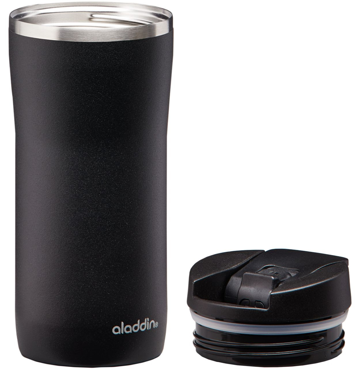 Aladdin Mocca Thermavac Leak-Lock Black Steel Hand Thermos Cup 0,35 Lt