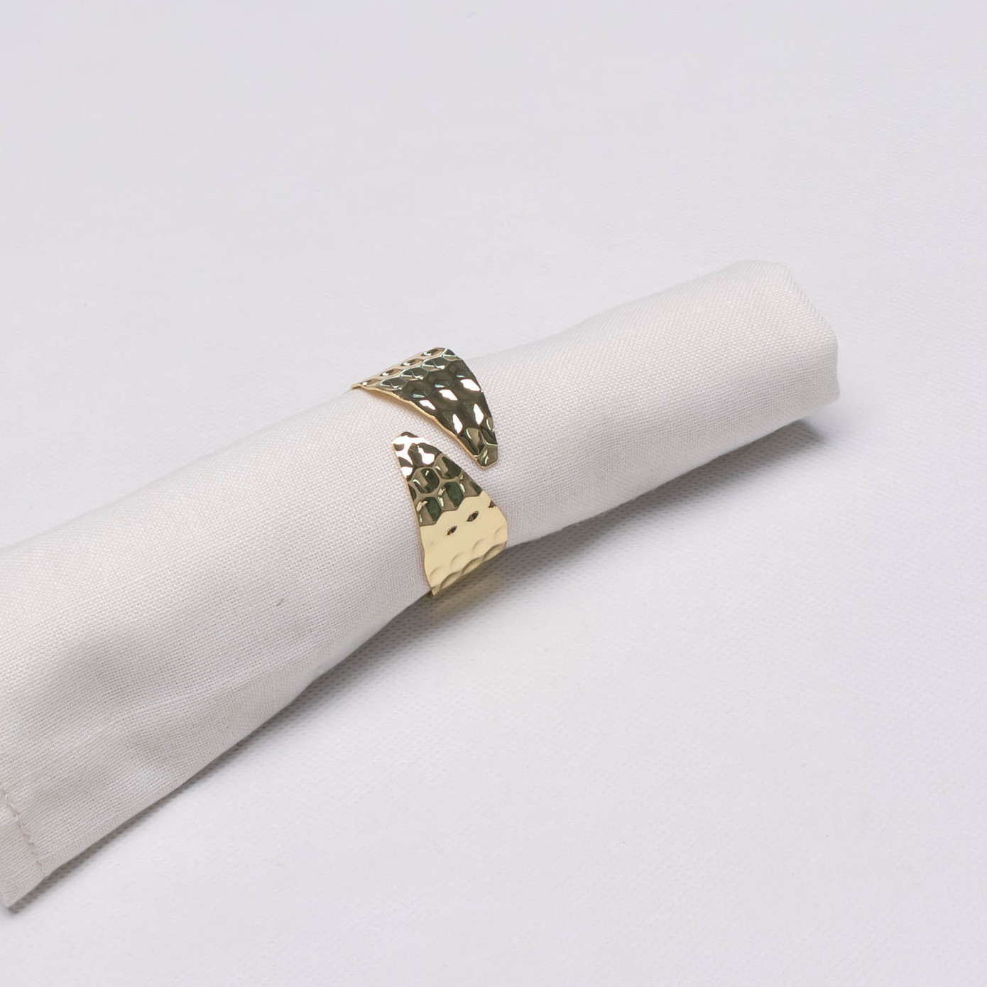 Karaca Home Hammered Gold 2 Piece Napkin Ring