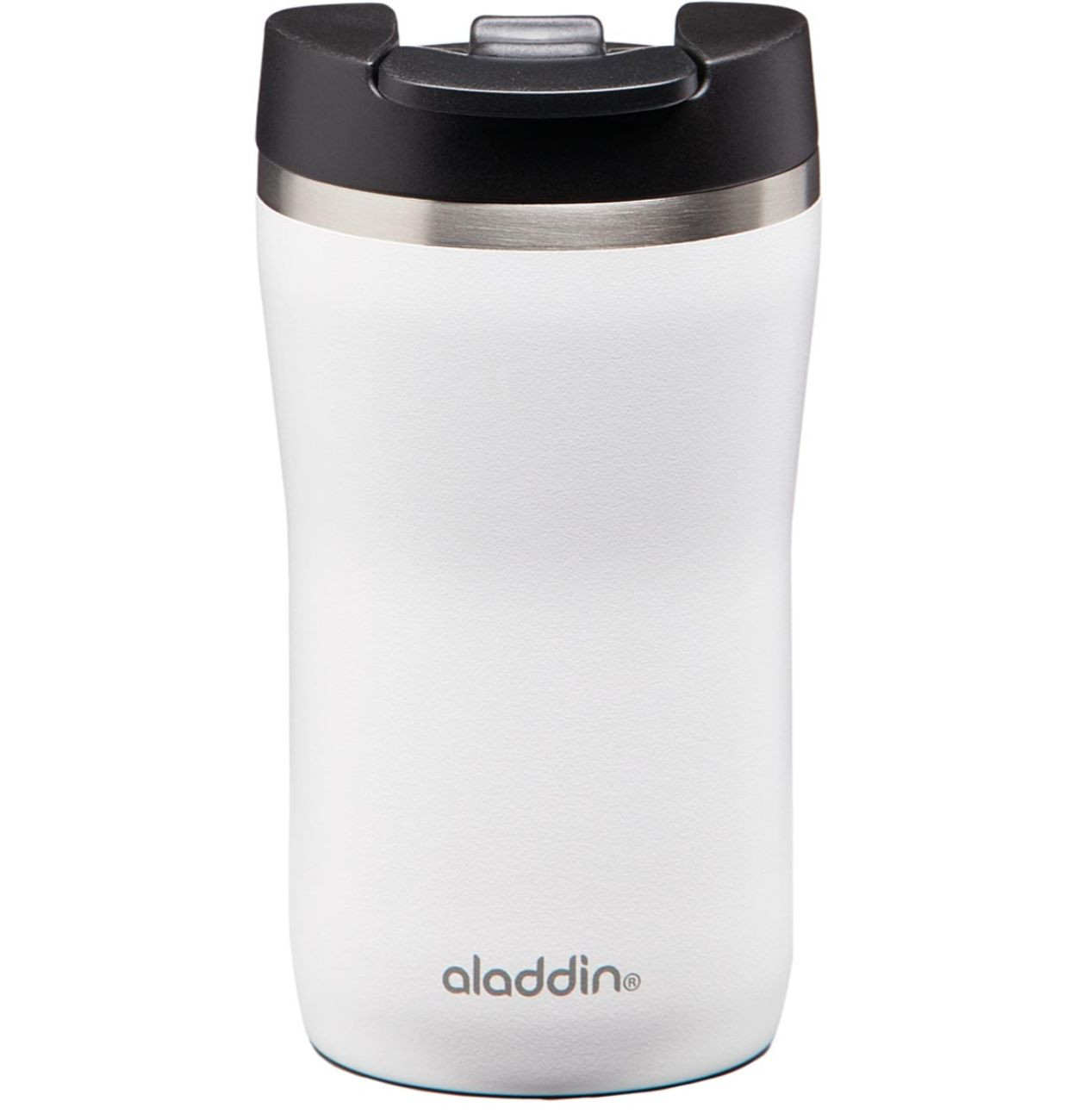 Aladdin Cafe Thermavac Leak-Lock White Stainless Steel Hand Thermos Mug 0.25 Lt