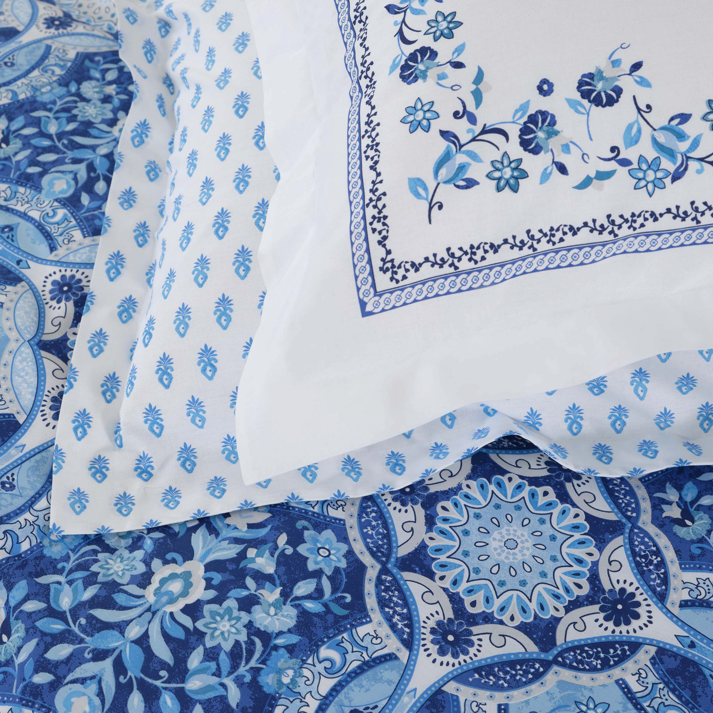 Karaca Home İdella Blue 100% Cotton Double Duvet Cover Set