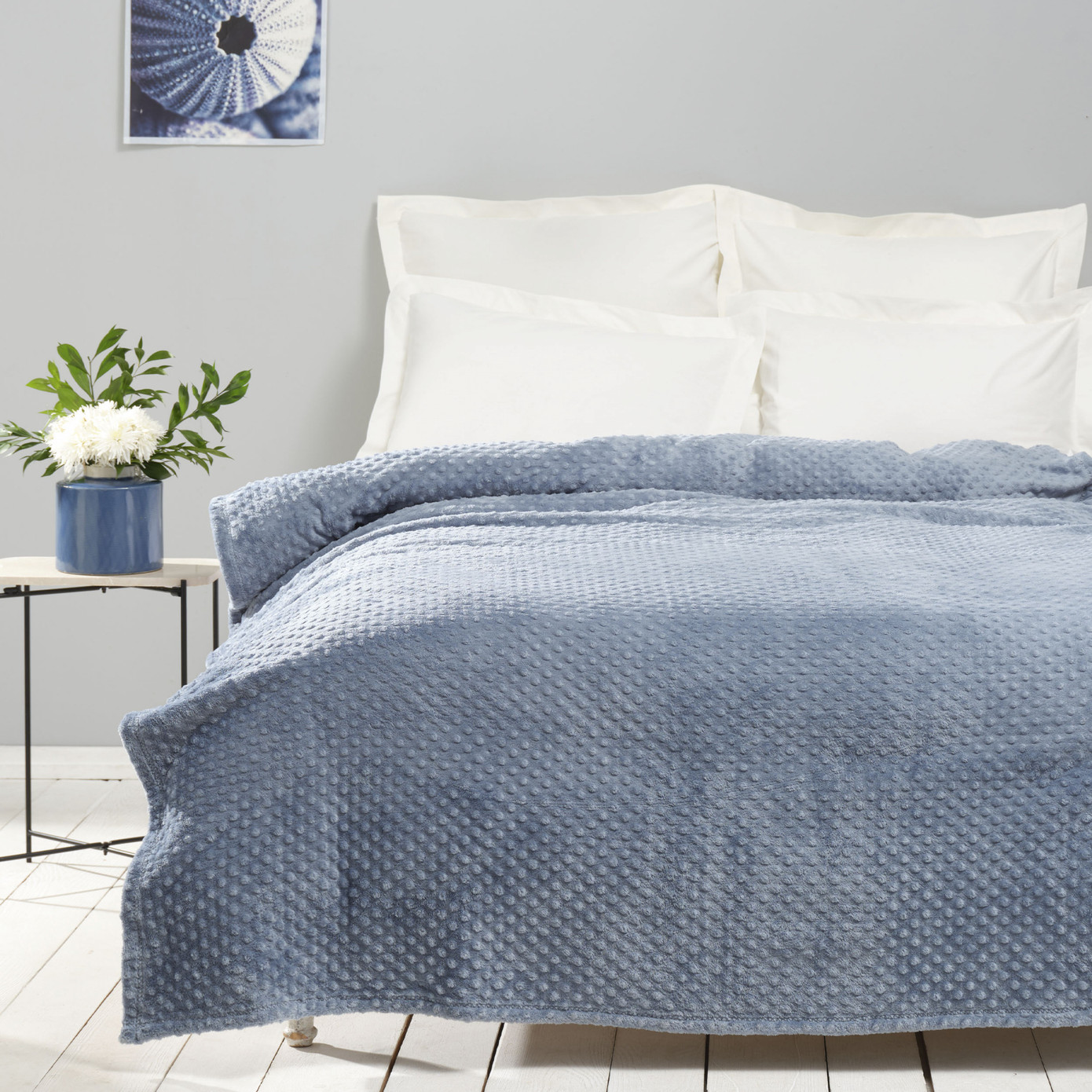 Karaca Home Alice Indigo Single Bud Wellsoft Blanket