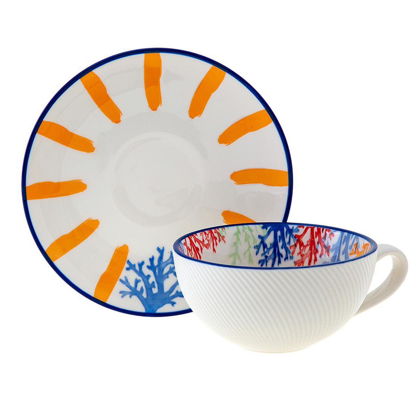 Jumbo Coral Reef Set Of 2 Teacups