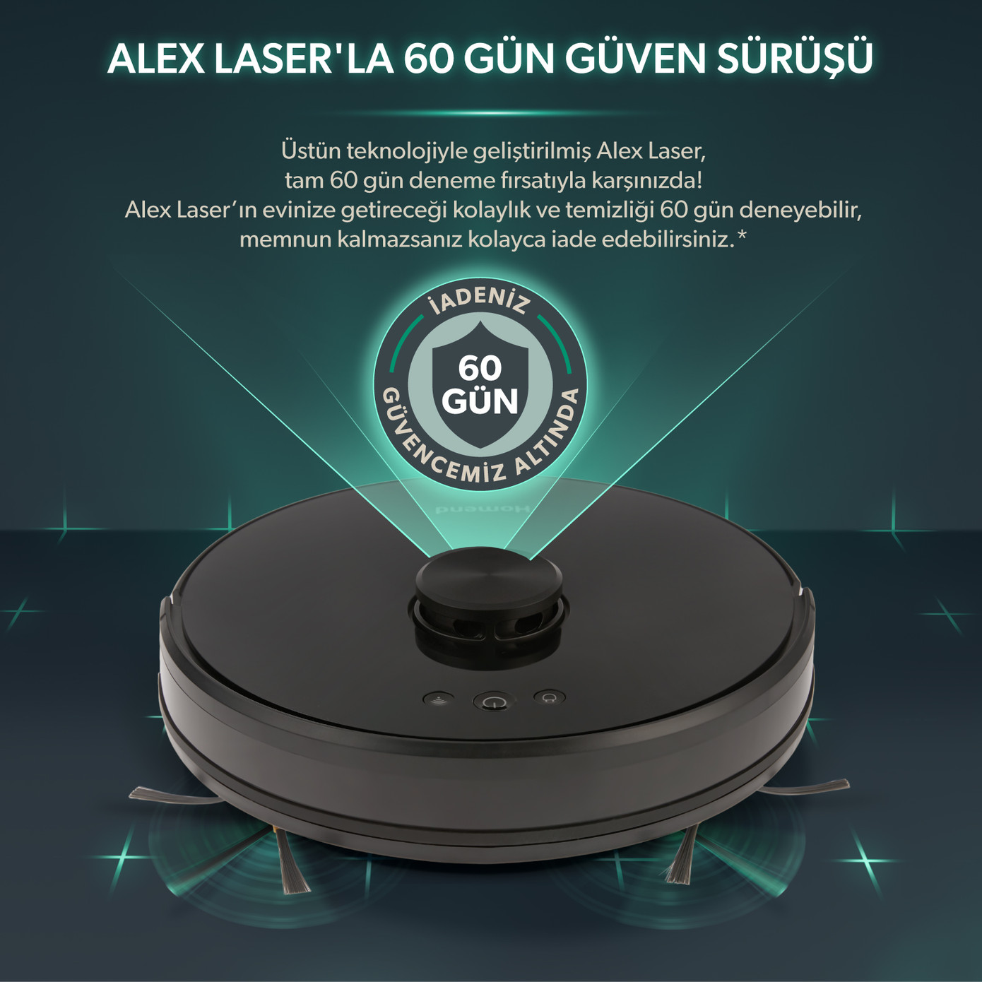 Homend Alex Laser 1282H Smart Robot Vacuum Cleaner With Mop And Mapping 2023 Model