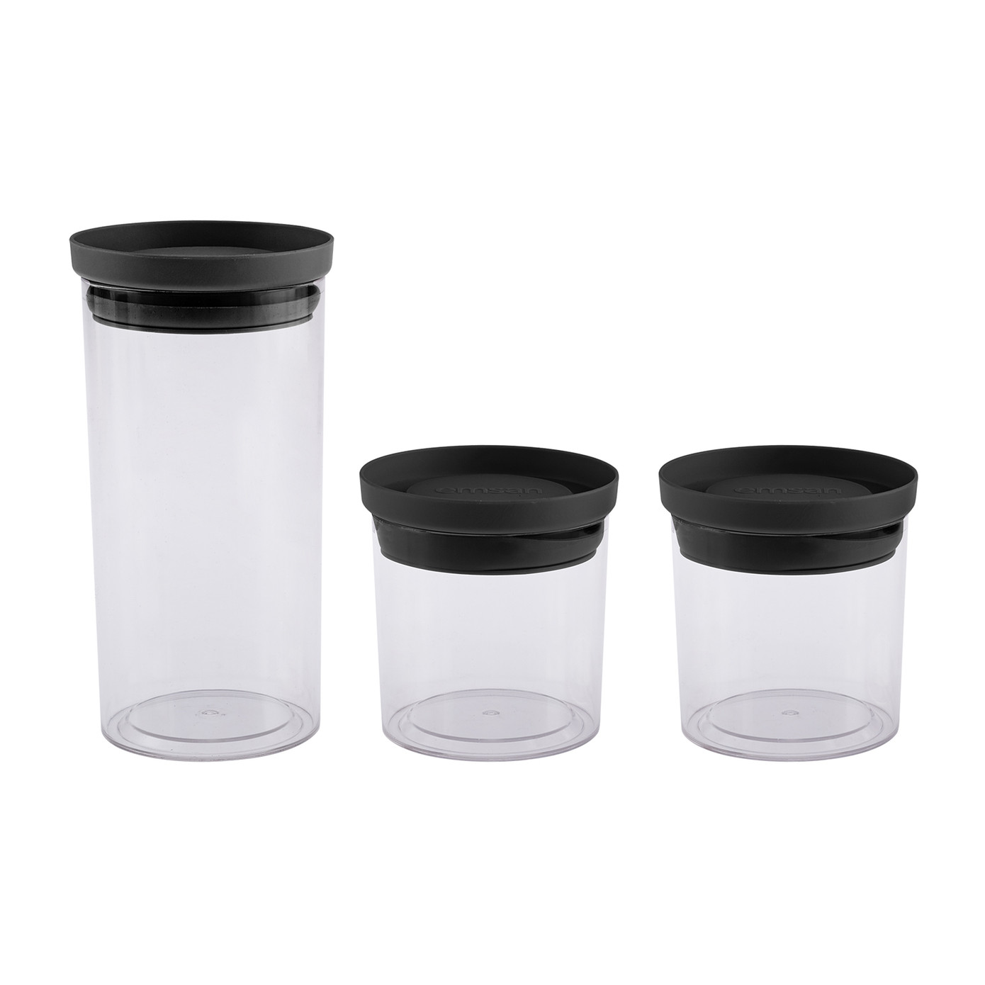 Emsan Arya 3 Pcs Small Storage Container Gray