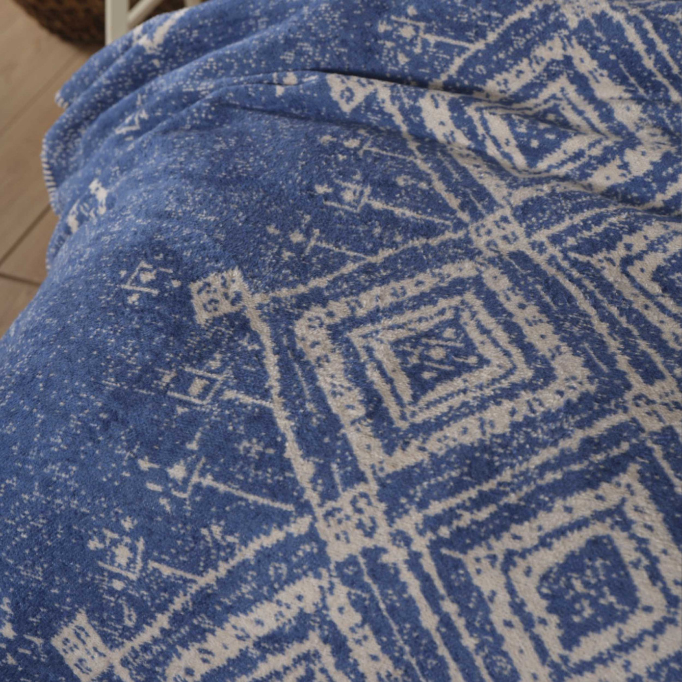 Karaca Home Gemma Indigo Double Cotton Blanket