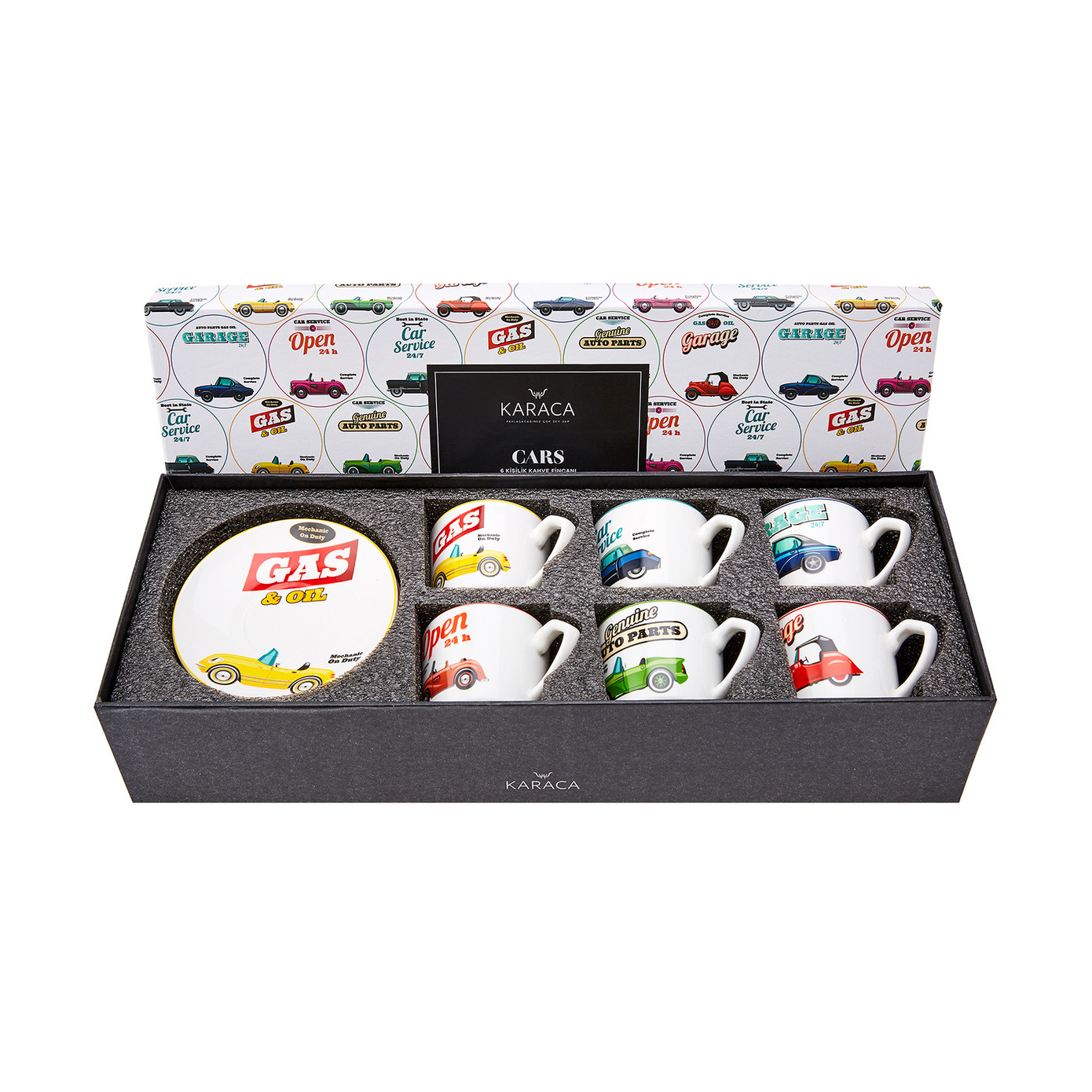 Karaca Cars Set Of 6 Coffee Cups 80 Ml