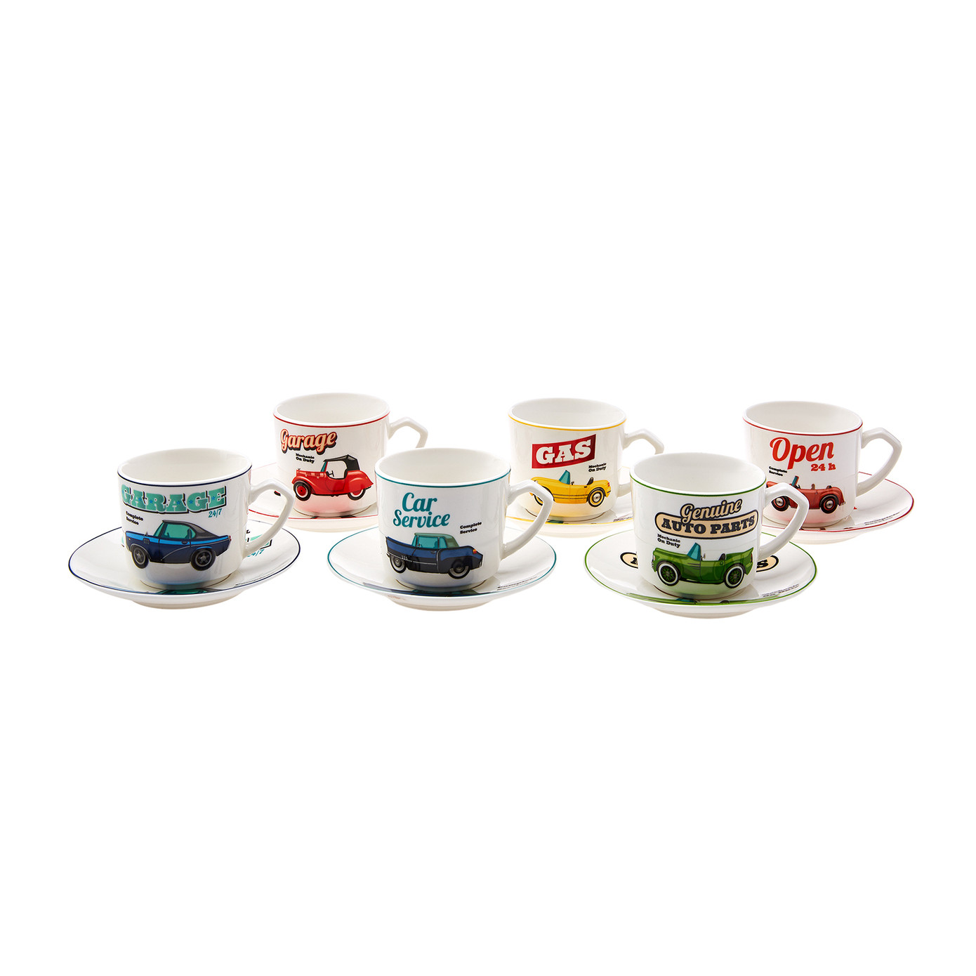 Karaca Cars Set Of 6 Coffee Cups 80 Ml