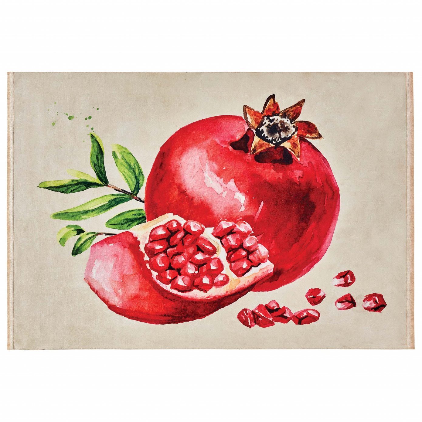 Cashmere Carpet Decorative Art Kitchen Pomegranate 80x150 Cm