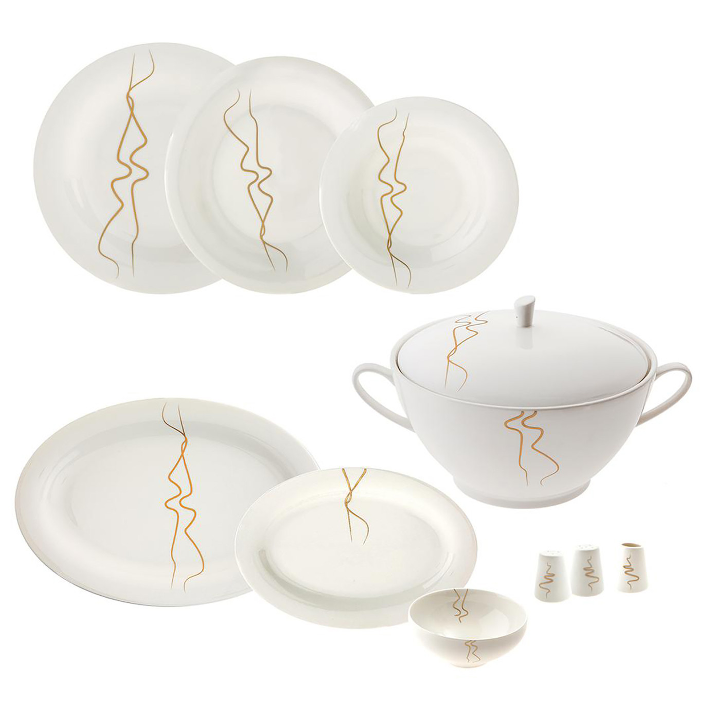 Jumbo Efect 60 Pieces 12 Person Dinnerware