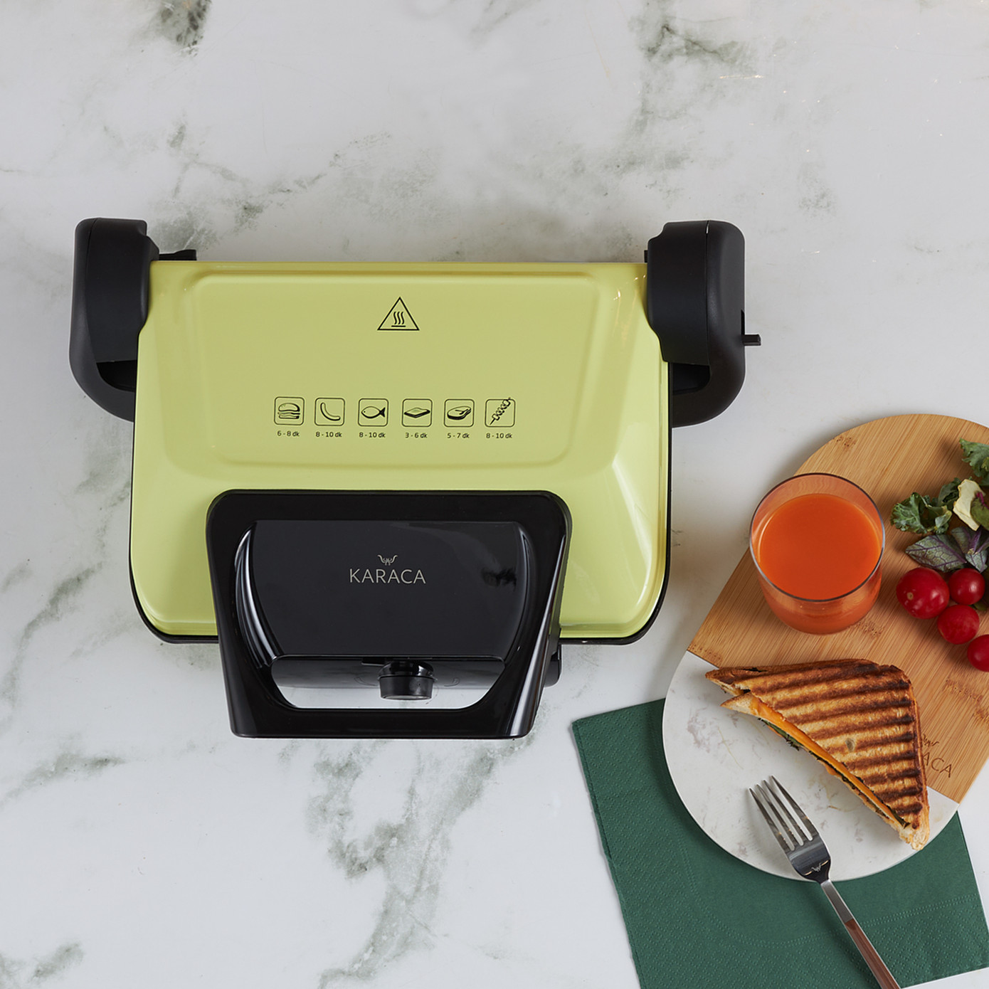 Karaca Future Plus Bio Diamond Antibacterial Lime Grill And Toaster