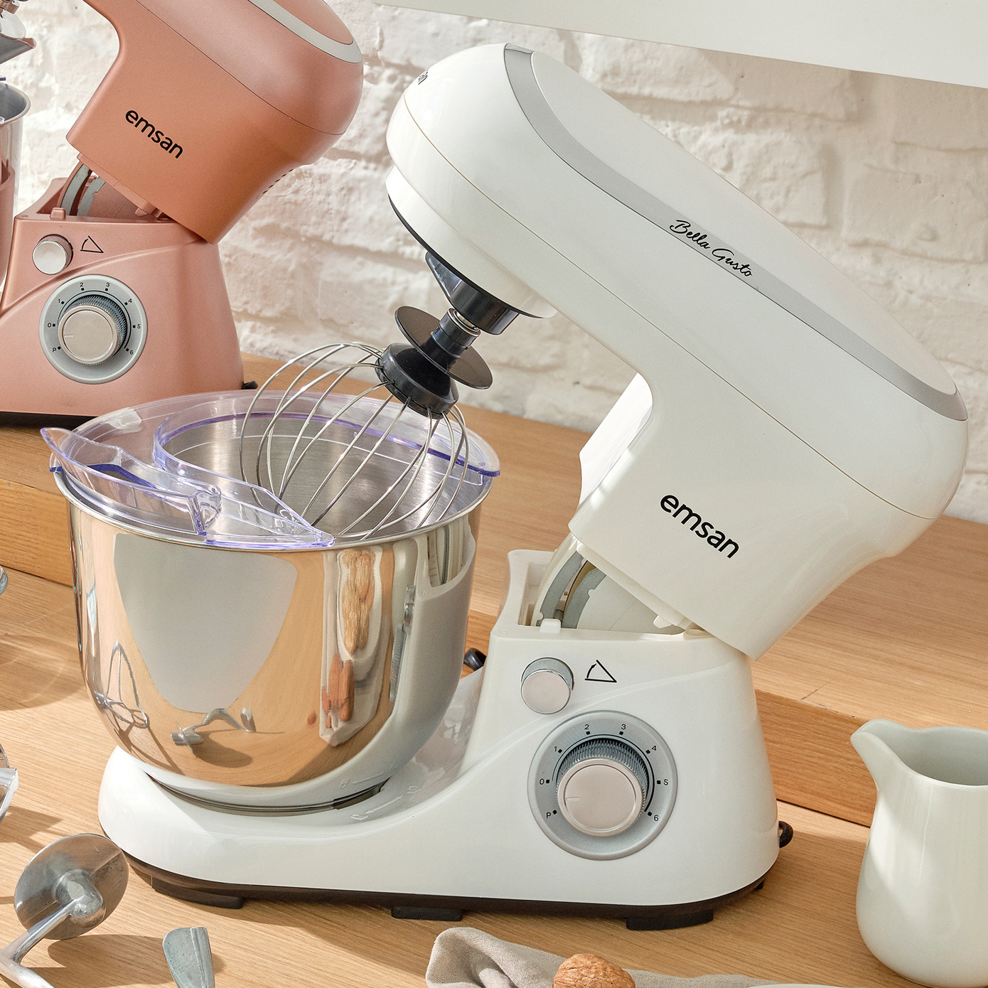 Emsan Bella Gusto White Stand Mixer Kitchen Chef 1300W 5 Lt