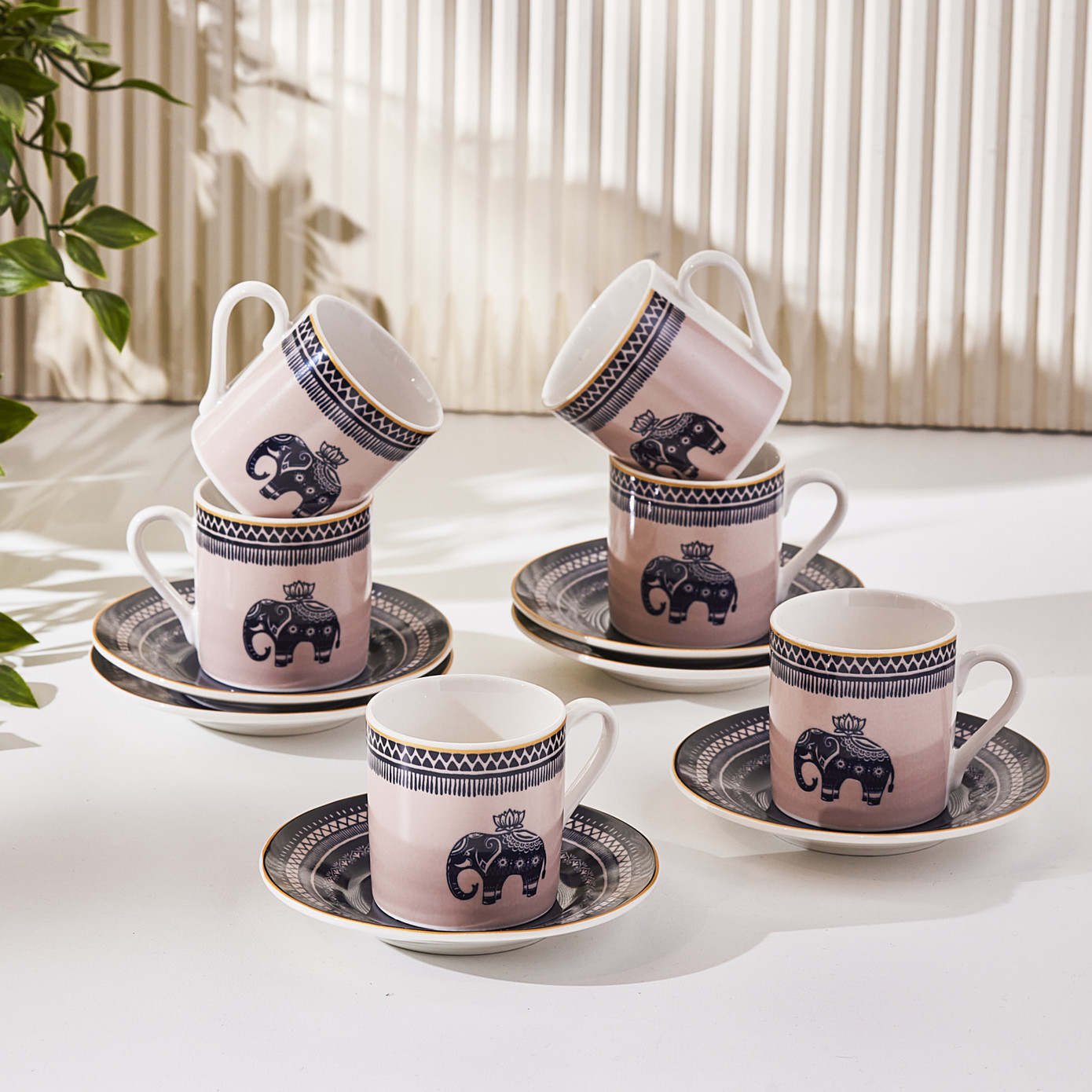 Karaca Fil Set Of 6 Coffee Cups 80 Ml