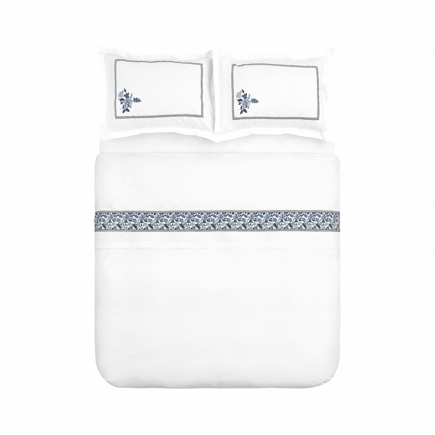 Karaca Home Lima 100% Cotton Double Embroidered Duvet Cover Set White