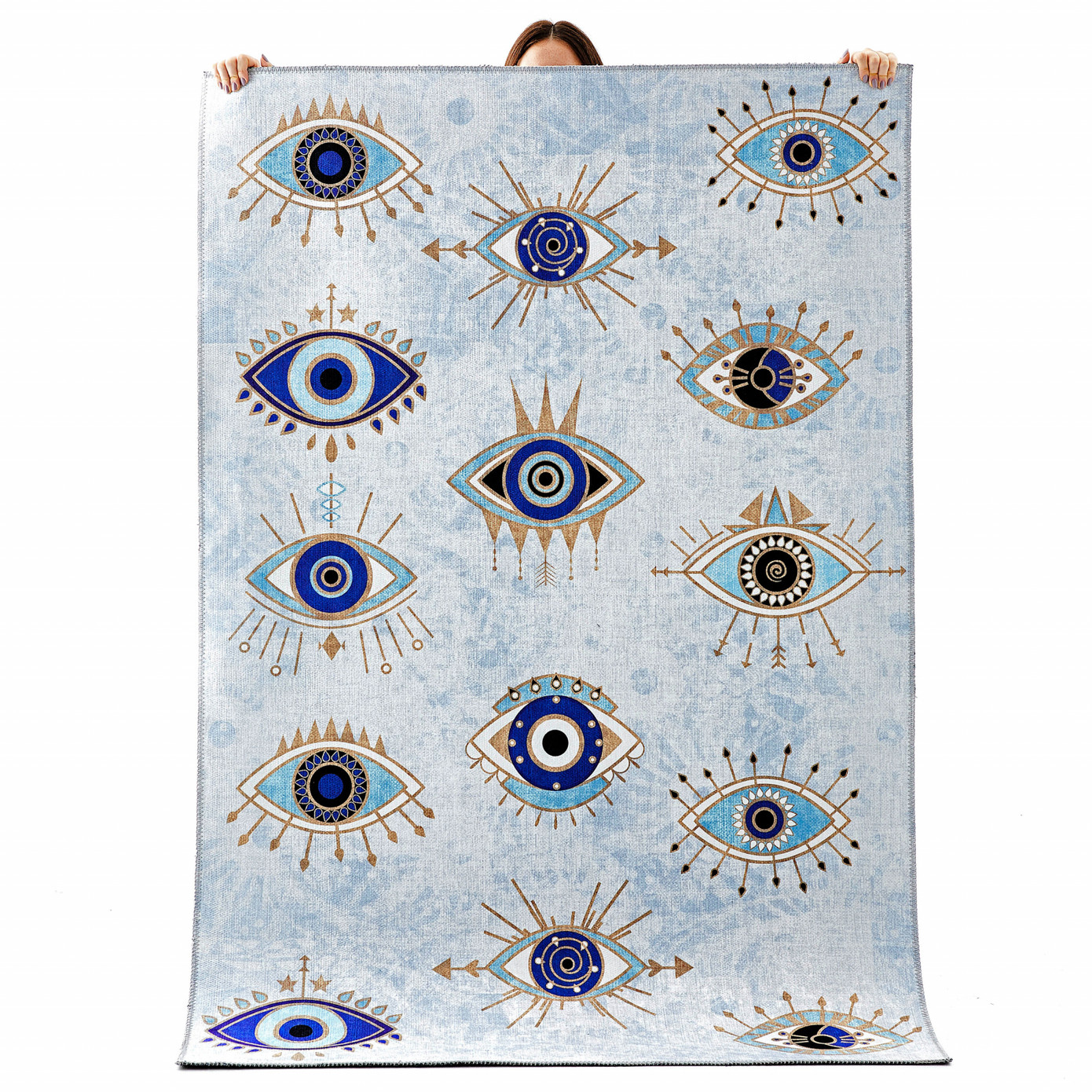 Cashmere Carpet Decorative Art Kitchen Evil Eye 80x300 Cm