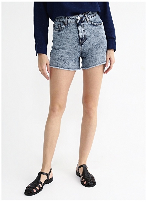 Factory Normal Waist Basic Indigo Women's Shorts KALE