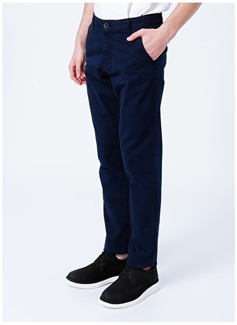 Factory Low Waist Slim Leg Navy Blue Men's Chino Pants MURI