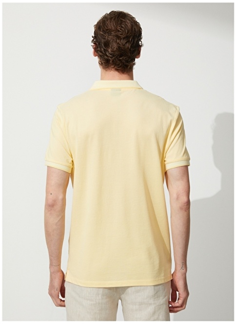 Altınyıldız Classics Polo Collar Yellow - White Men's T-Shirt 4A9000000003