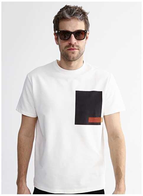 Factory O Collar Plain White Men's T-Shirt FASINAS