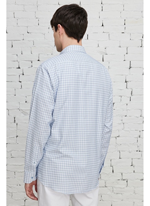 Comfort Fit Buttoned Collar Cotton Check Shirt