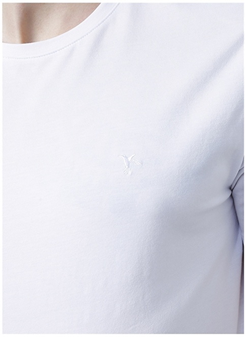 Factory O Neck Slim Fit Plain White Men's T-Shirt - ROMEO-O