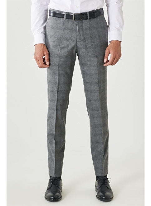 Extra Slim Fit Mono Collar Checked Suit