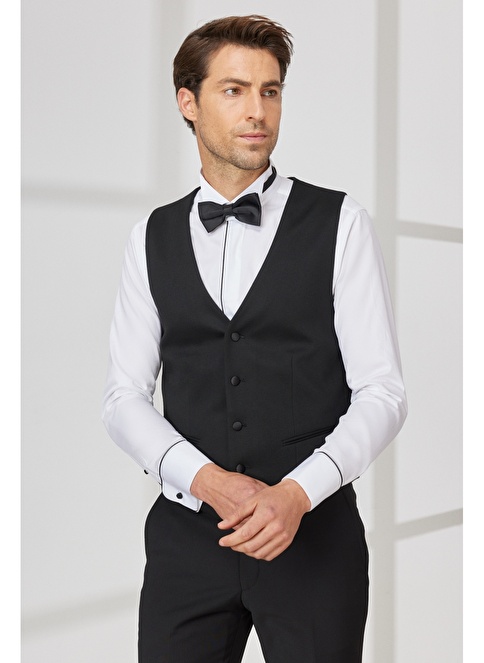 Slim Fit Slim Fit V Neck Classic Vest