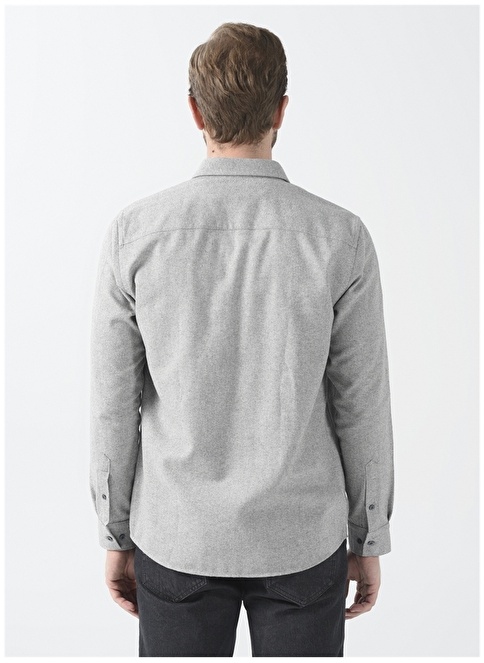 Factory Shirt Collar Plain Gray Men's Shirt LORONI