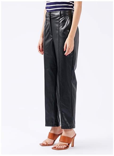 Factory Normal Waist Basic Black Women's Trousers NATALIE