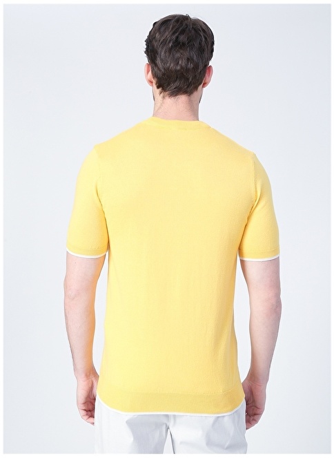 Factory Caesar O Neck Basic Plain Yellow Men's Sweater