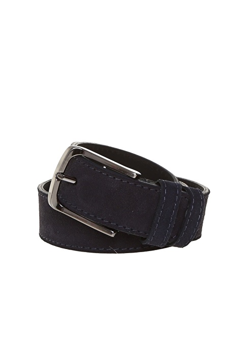 Factory Men's Nubuck Navy Blue Belt