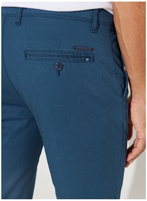 Altınyıldız Classics Muške Pantalone Uske Indigo S Normalnim Strukom Uske Nogavice 4A0123200091