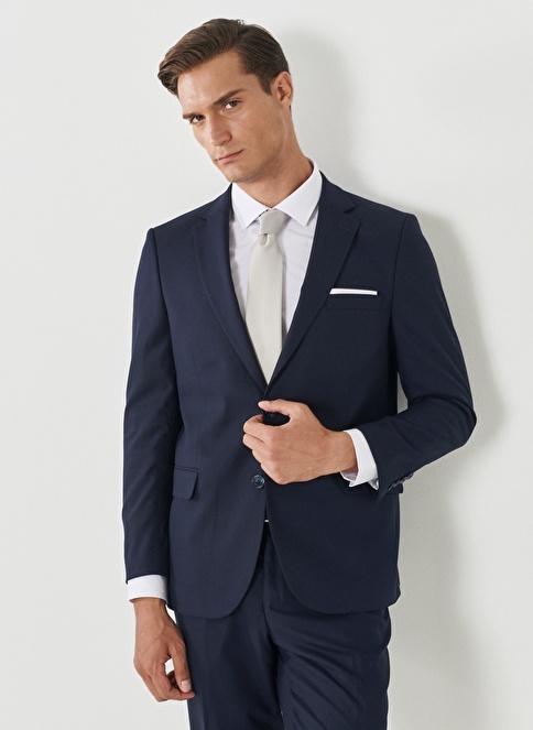 Regular Fit Mono Collar Dobby Classic Suit