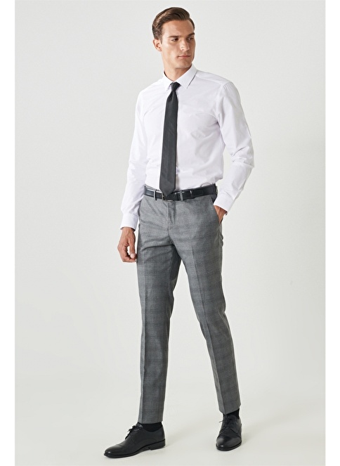 Extra Slim Fit Mono Collar Checked Suit