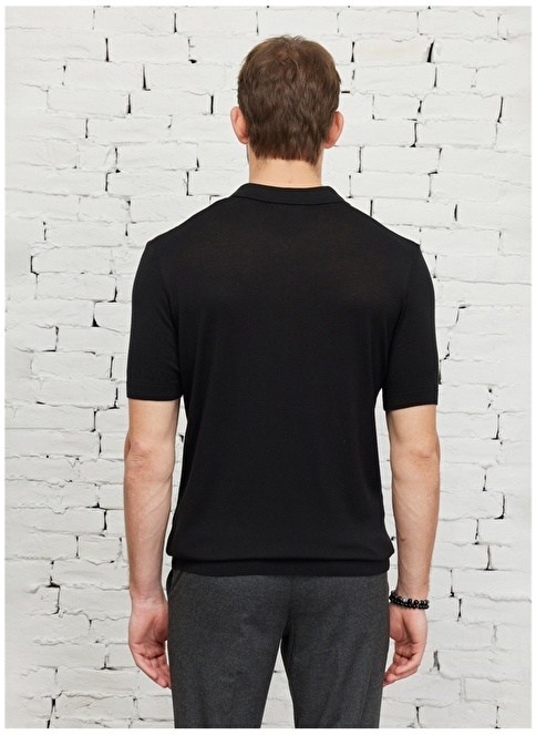 Altınyıldız Classics Polo Neck Black Men's T-Shirt 4A4923200005