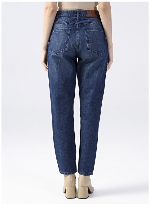 Factory Mid Waist Straight Leg Carrot Indigo Women's Denim Trousers FERRO