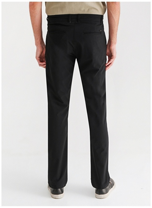 Factory Low Waist Slim Leg Black Men's Chino Pants BASILDON