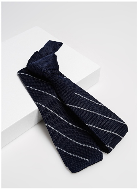 Factory Navy Blue - Gray Men's Tie SS23-ÖK02