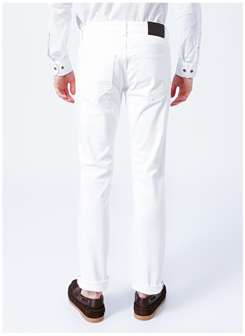 Altınyıldız Classic 4A1400000101 Normal Waist Slim Fit Straight White Men's Trousers