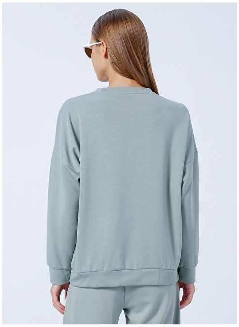 Factory Crew Neck Plain Mint Women's Sweatshirt K-HW-21B19